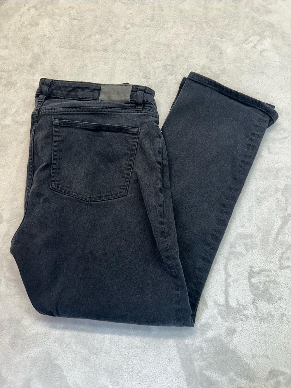 Lauren Ralph Lauren Black Stretch Jeans Size 16 Straight Leg